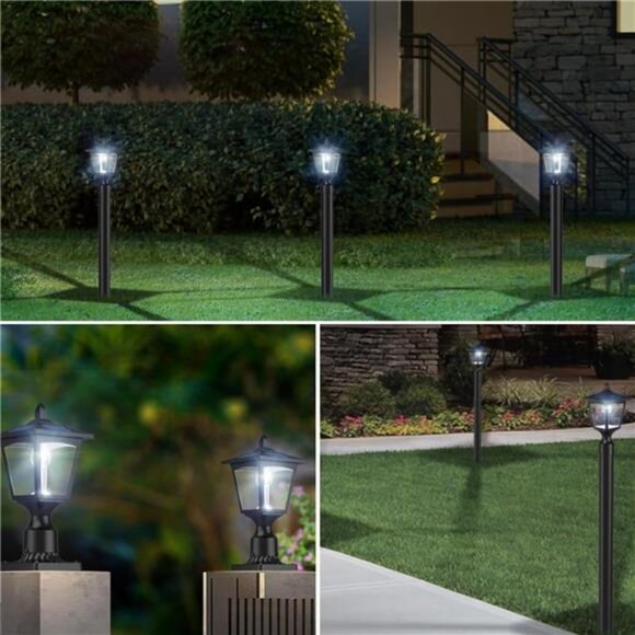 Solar Post Lights Solar Lamp Post Lights for Pathway, Driveway, Front/Back Door - Picture 6 of 7